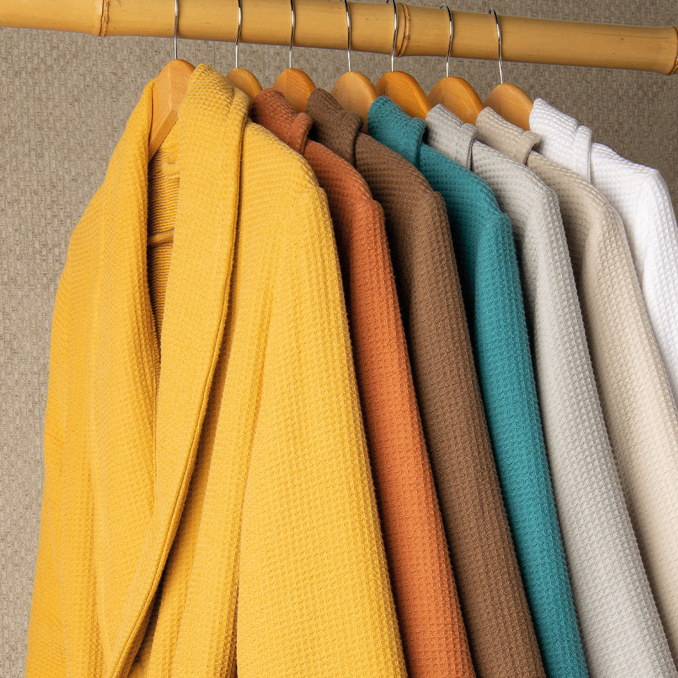 Halāts NATURAL, 100% organiskā kokvilna, vafeļaudums, dažādas krāsas, interjerā