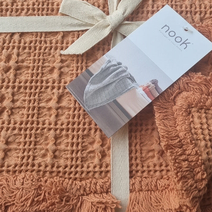 Pleds PICK, 100% kokvilna, oranžs