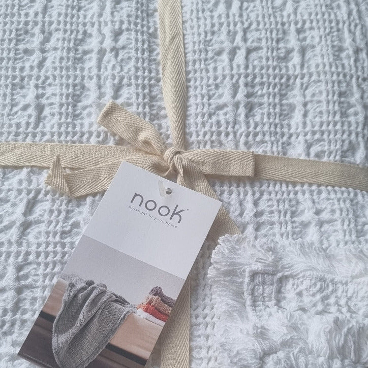 Pleds PICK, 100% kokvilna, balts