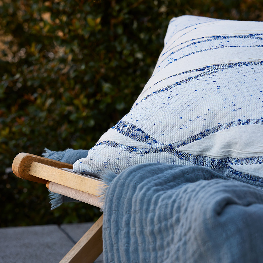 dekoratīvs spilvens OCEANO, 60% kokvilna 40% poliesters, blue, balts ar zilo, dabā