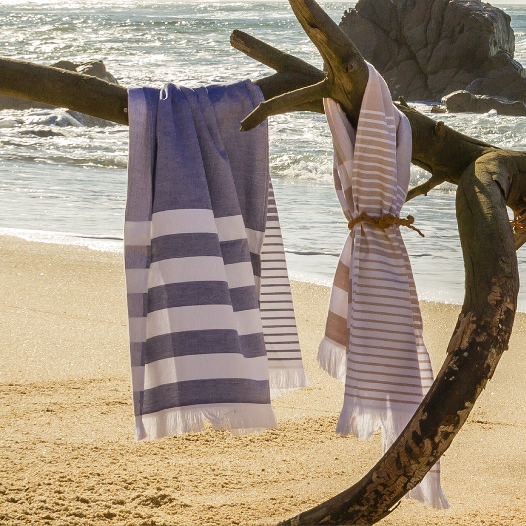 Pludmales pareo WIND, 100% kokvilna, 290g/vm, pelēks, bēšs, dabā