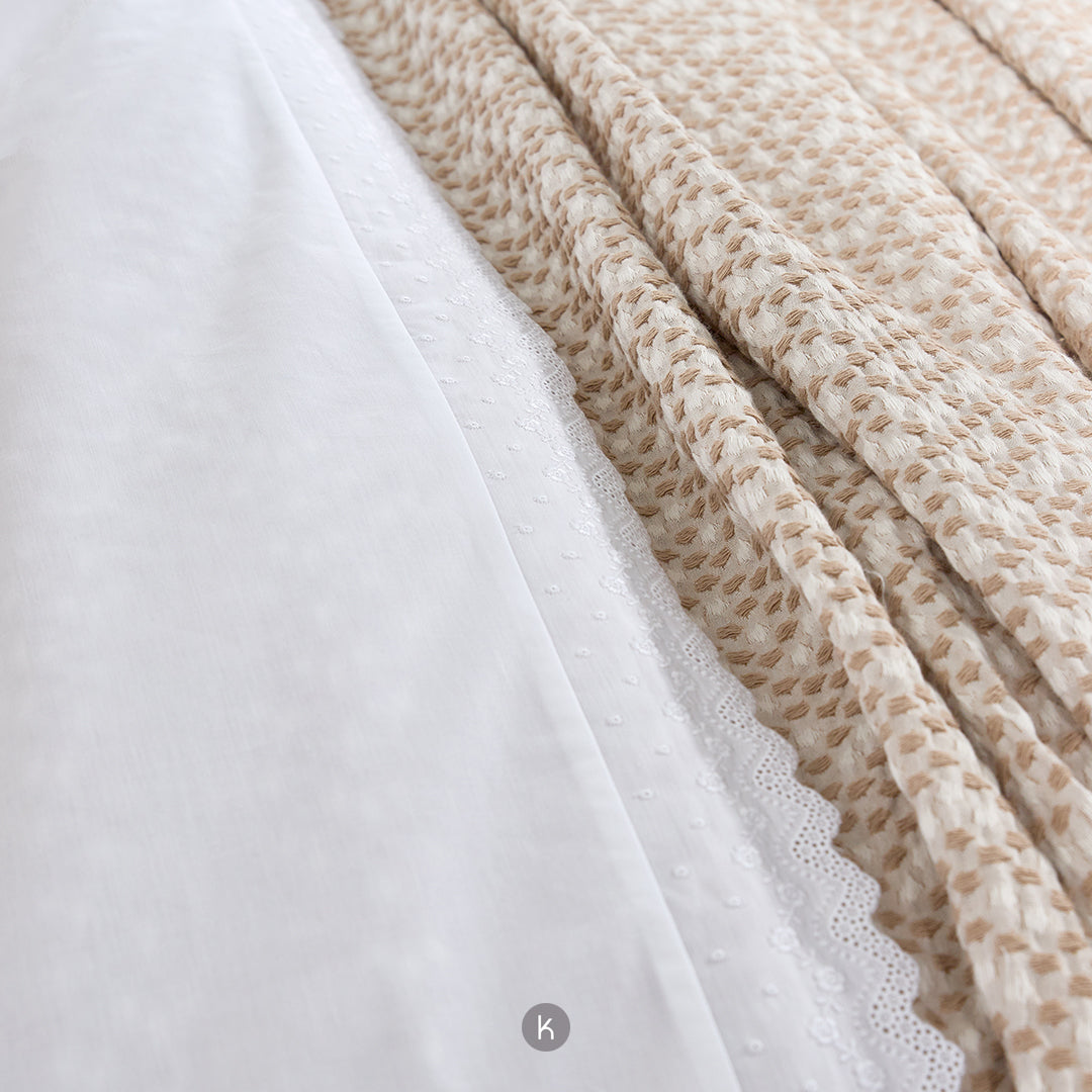 gultas pārklājs JOVE, 100% BCI cotton, bēšs