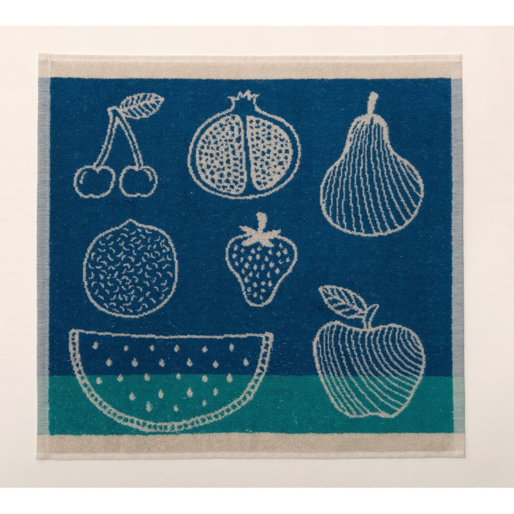 Virtuves dvielis FRUITFUL, 100% kokvilna, 440 g/kvm, frotē audums, 50x50 roku dvielis, zils