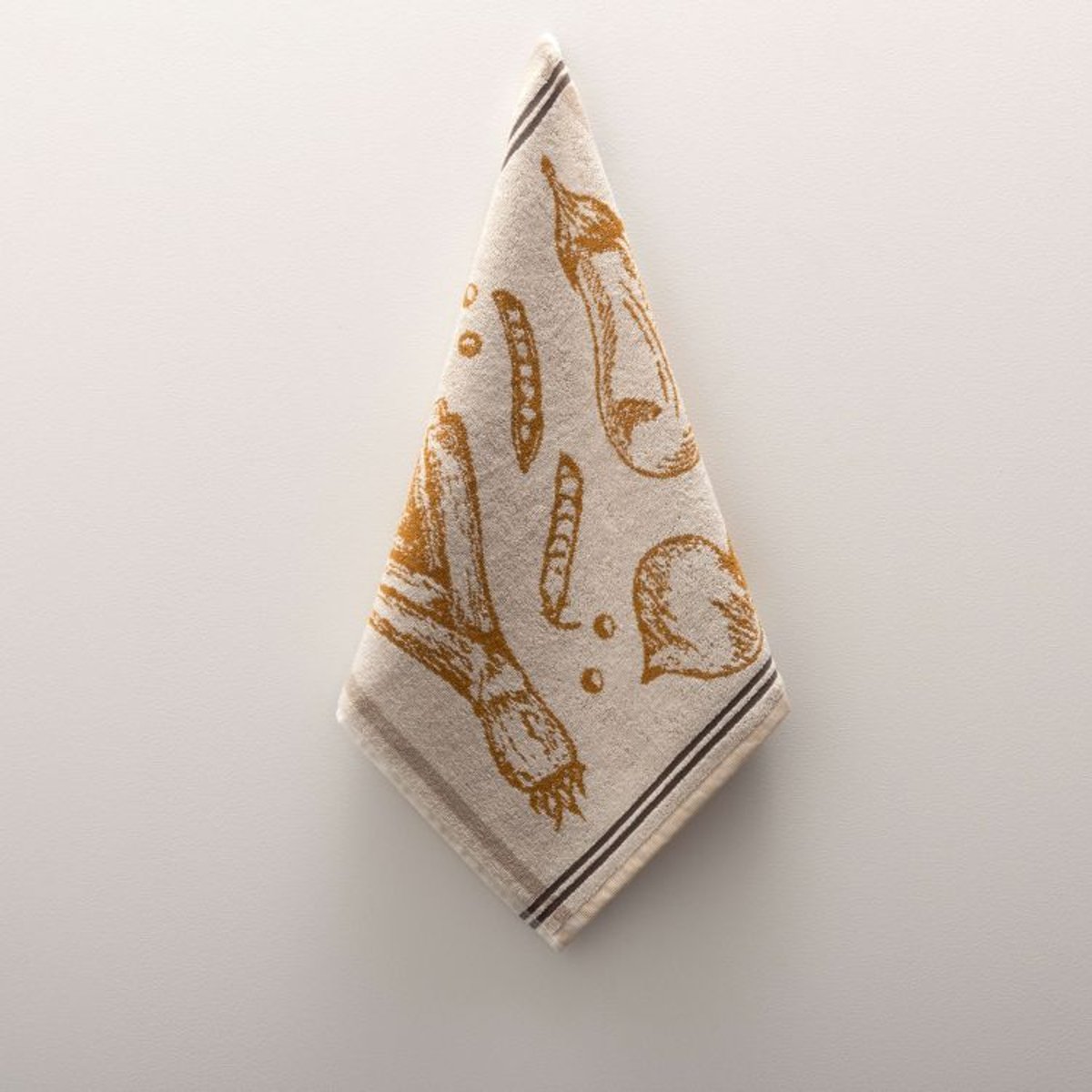 Virtuves dvielis VEG, 100% kokvilna, 400 g/kvm, frotē audums, 50x50 roku dvielis, dzeltens