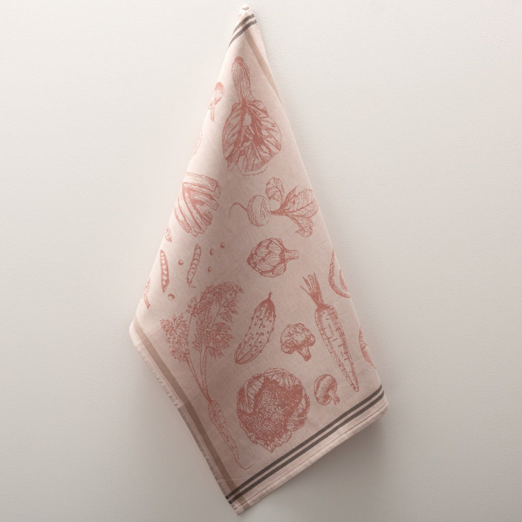 Virtuves dvielis VEG, 100% kokvilna, 400 g/kvm, frotē audums, 50x50 roku dvielis, sarkans