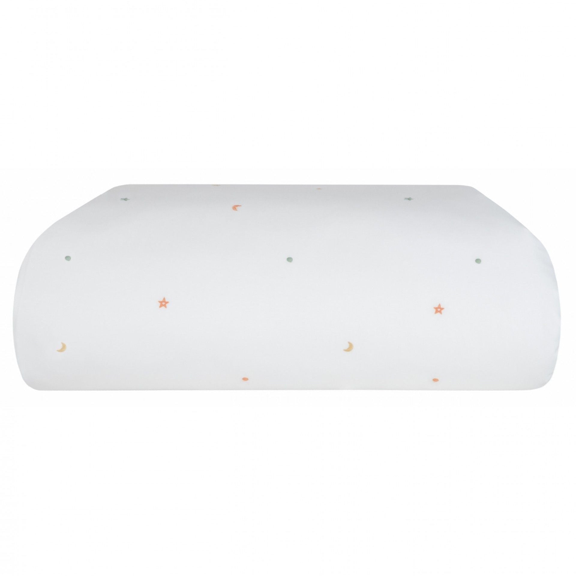 mazuļusegas pārvalks BENNI, 100% organiskā kokvilna, 200TC perkals, balts ar izšūtiem zvaigzniem un mēnesiem