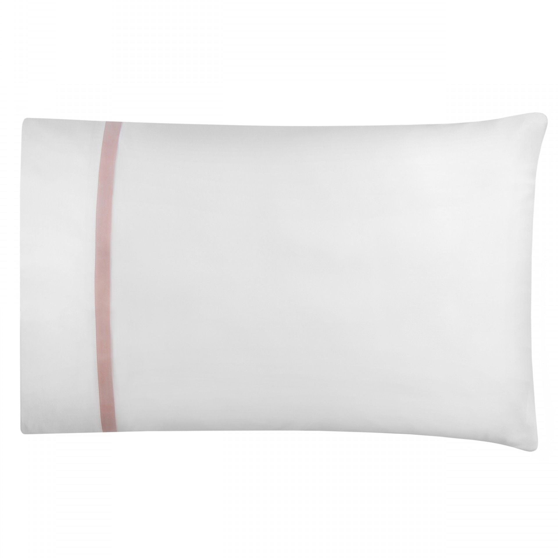 spilvendrāna CAETANO, 100% kokvilna, 300TC satīns, balts ar rozo