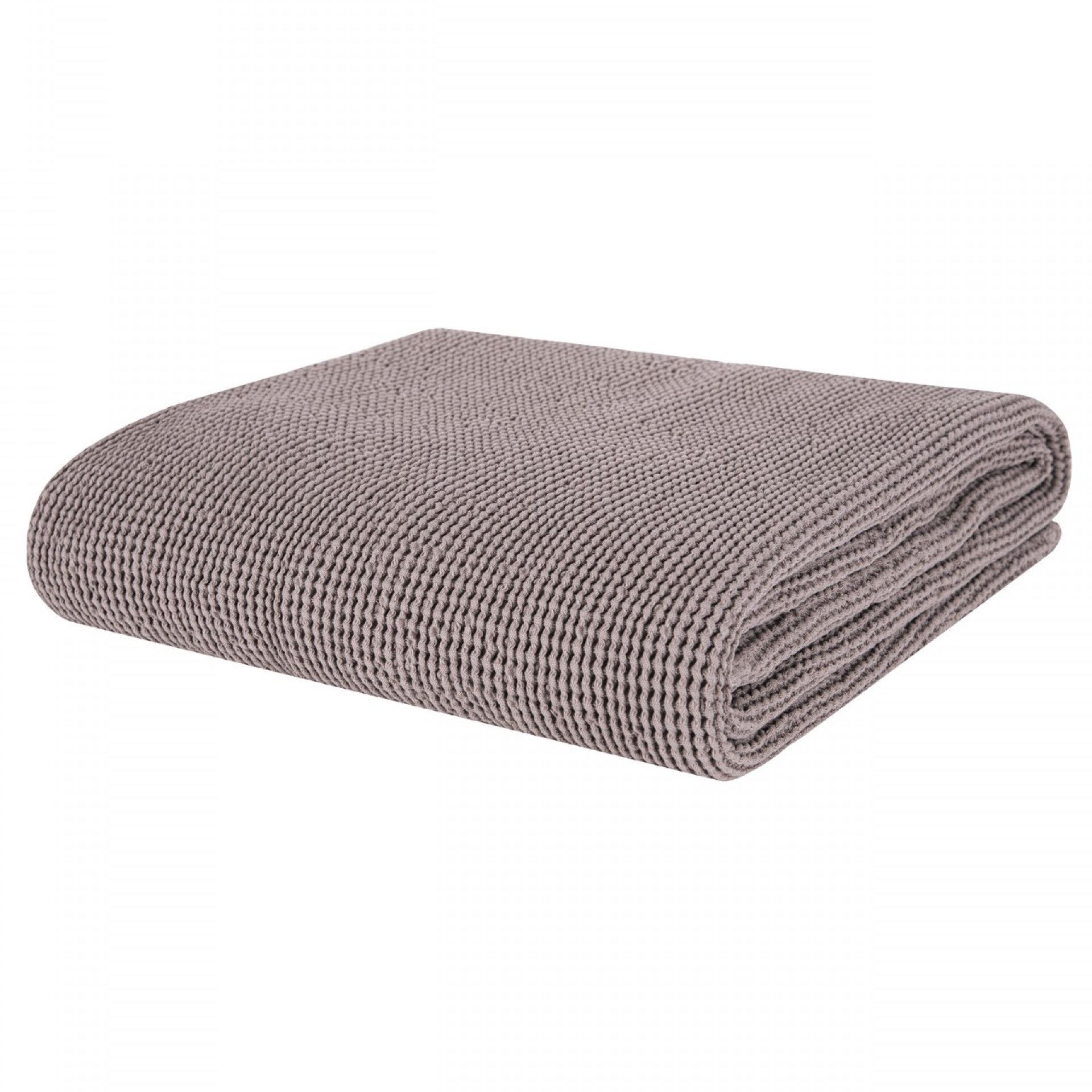 pleds FARO, 100% kokvilna, vafeļaudums, taupe, pelēkbrūns