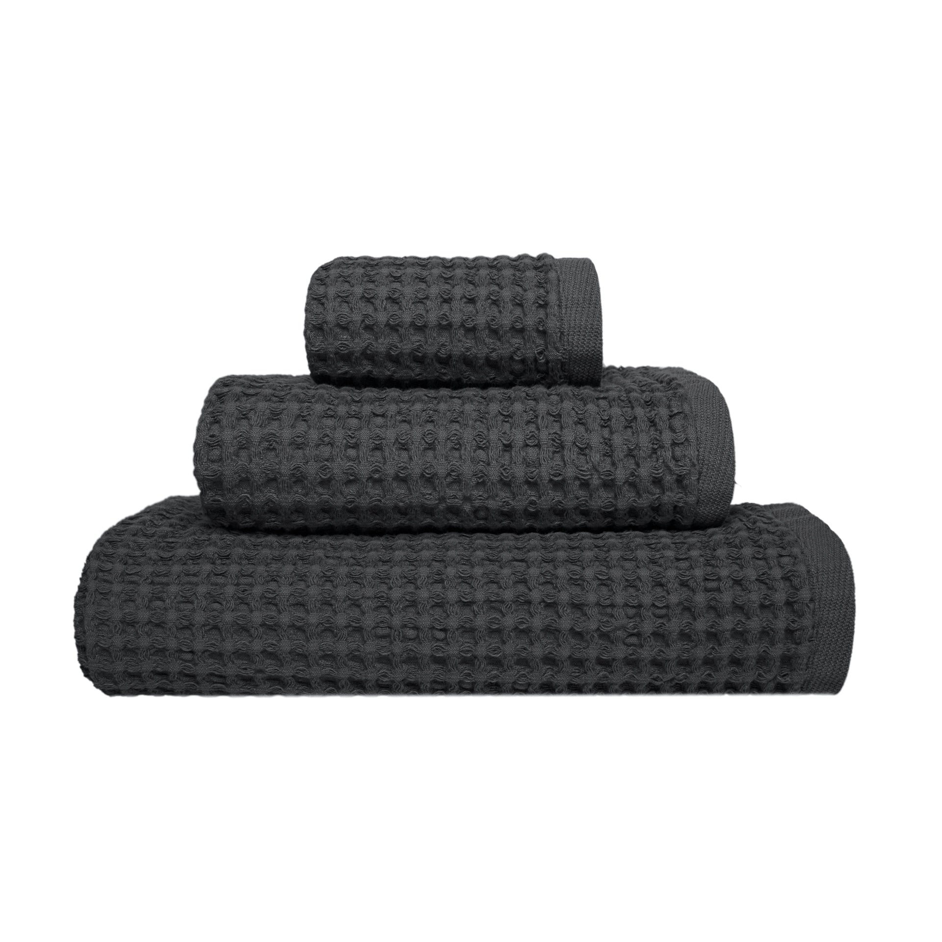 Vafeļ dvielis FAVO, 100% kokvilna, 420g/kvm, storm, pelēk melns