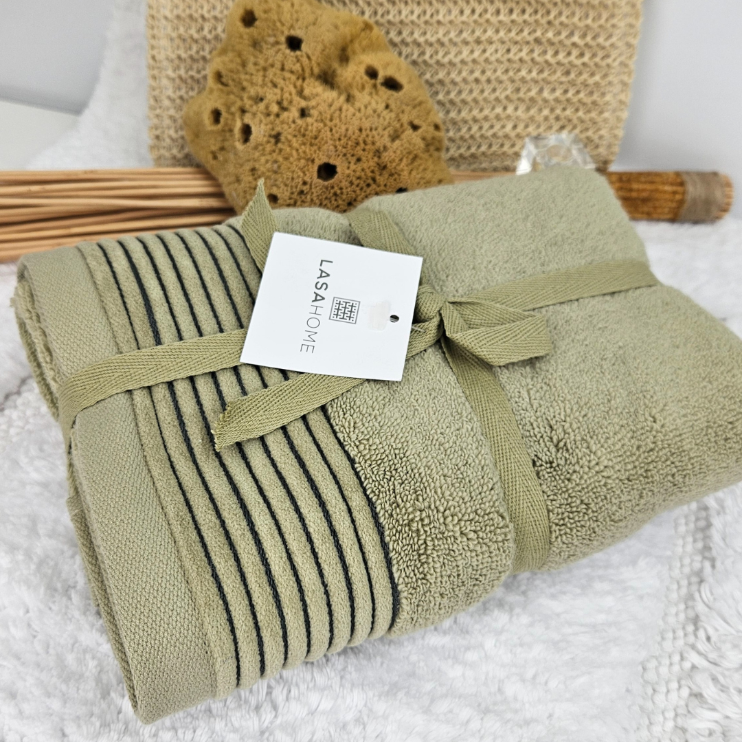 Frotē dvieļi JULIET, 100% kokvilns, 520 g/kvm, zero twist, olīvu zaļš