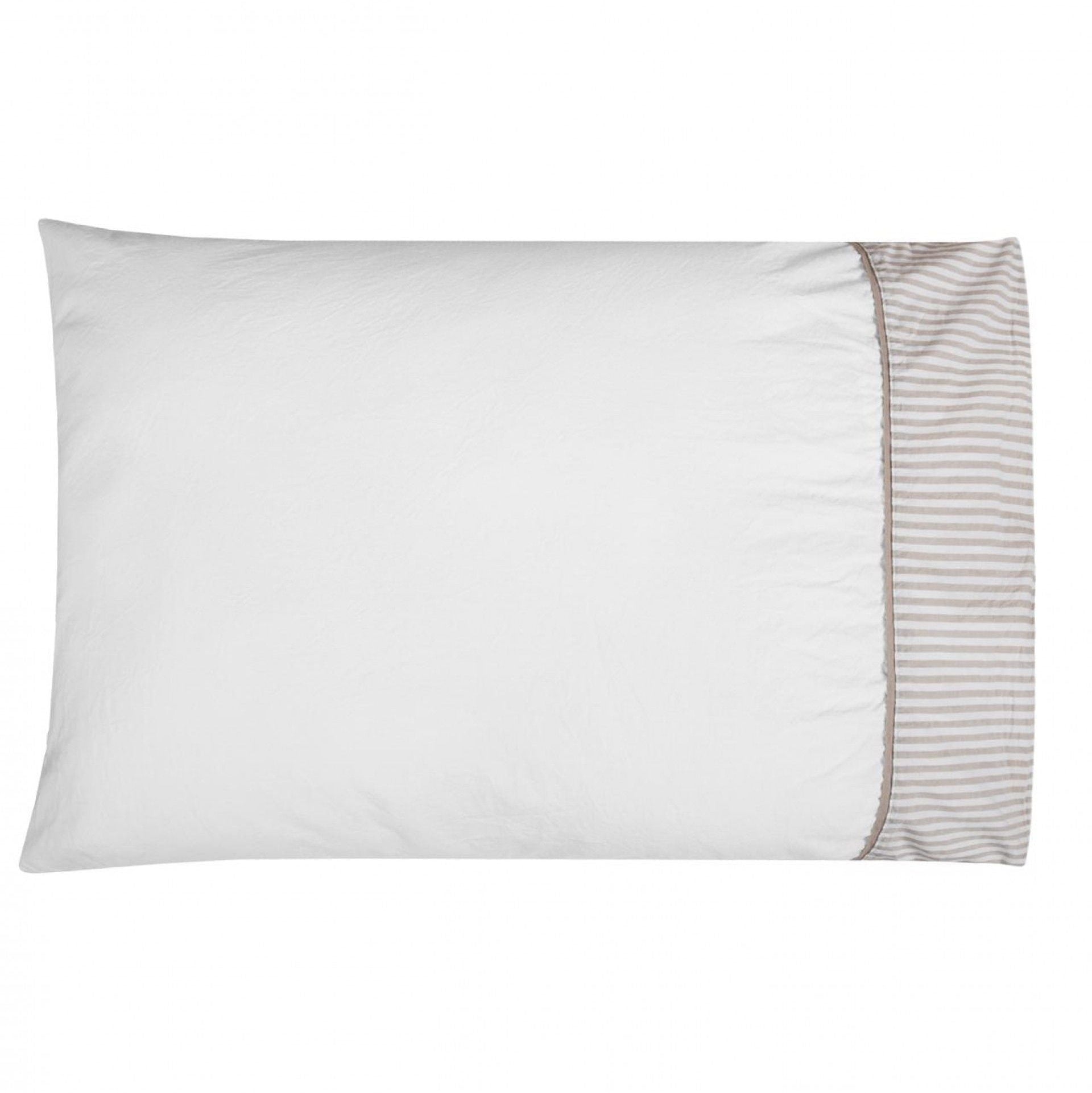 spilvendrāna MARIS, 100% kokvilna, bēšīgās strīpas uz baltā