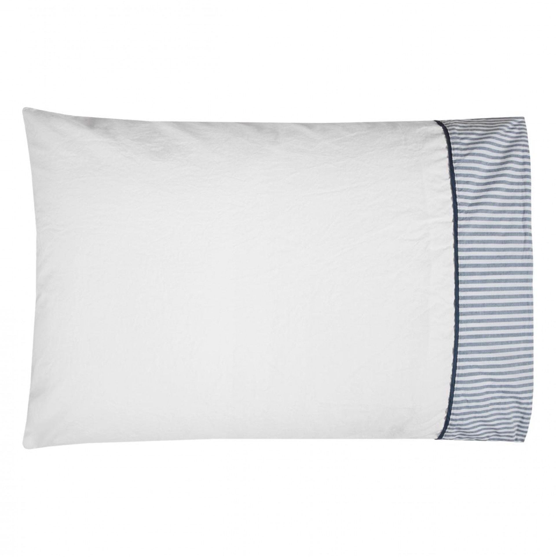 spilvendrāna MARIS, 100% kokvilna, zilas strīpas uz baltā