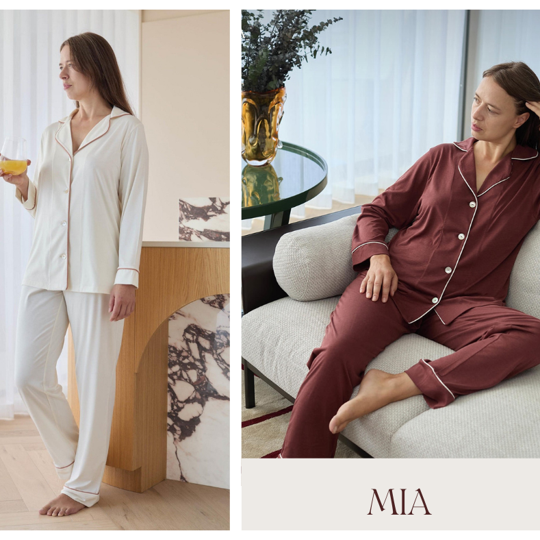 Pidžama MIA, 67% tencel, 33% kokvilna, trikotāža, interjerā