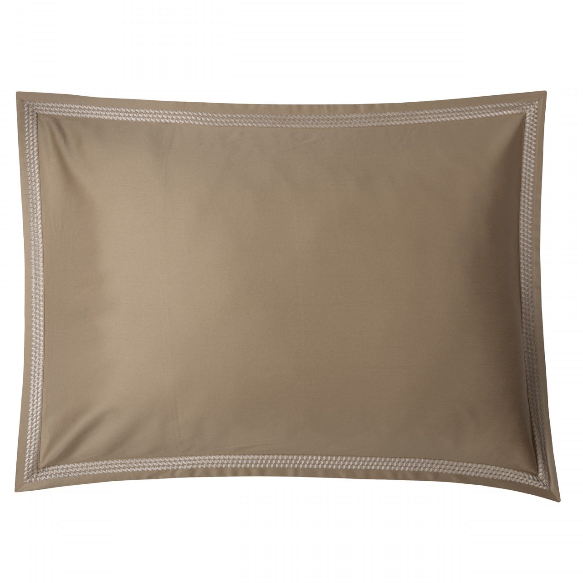spilvendrāna oxford ROSSIO 100% kokvilna, 300TC satīns,ar izšuvumu, haselnut bešīgi brūna