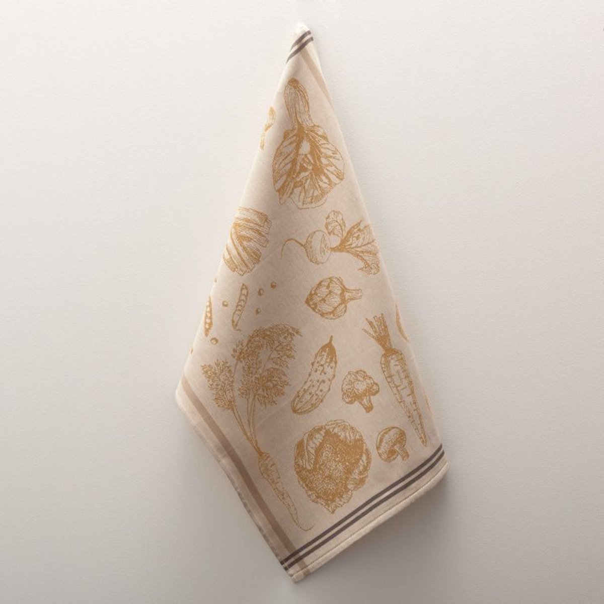 Virtuves dvielis VEG, 100% kokvilna, 260g/kvm, frotē audums, 50x70 truku dvielis, dzeltens