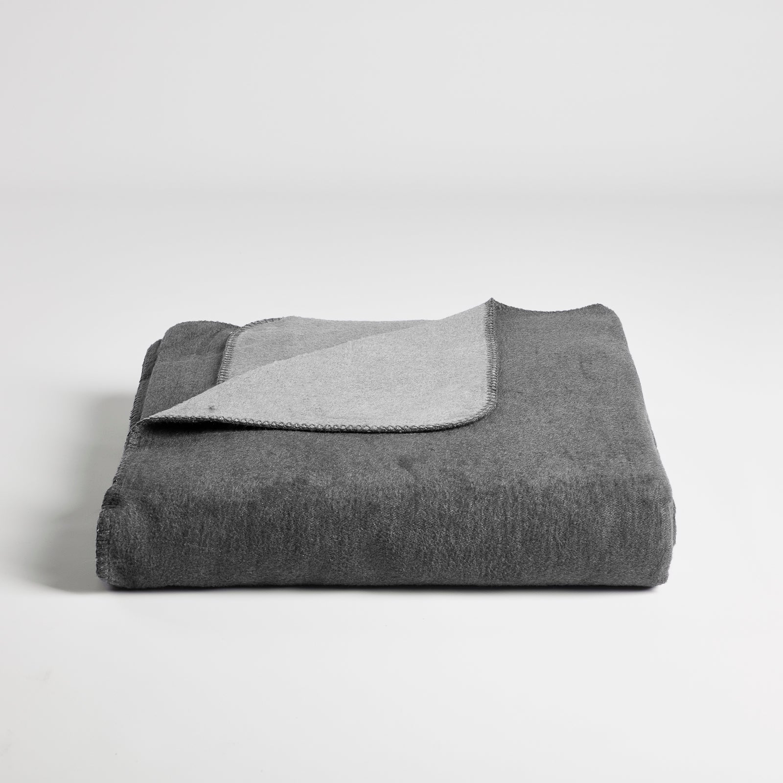 Divpusējs pleds VELUDO, 60% kokvilna, 40% akrils, pelēks-tumši pelēks