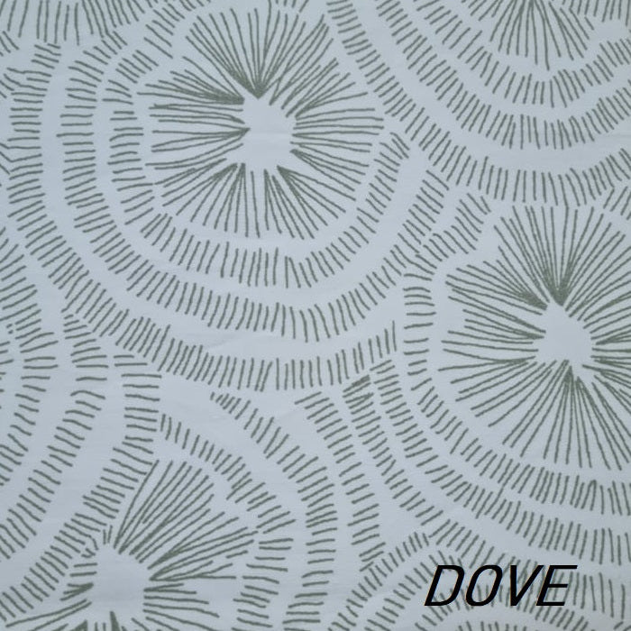 gultas veļa BAMBOO, 100% kokvilna, balta ar zaļo rakstu