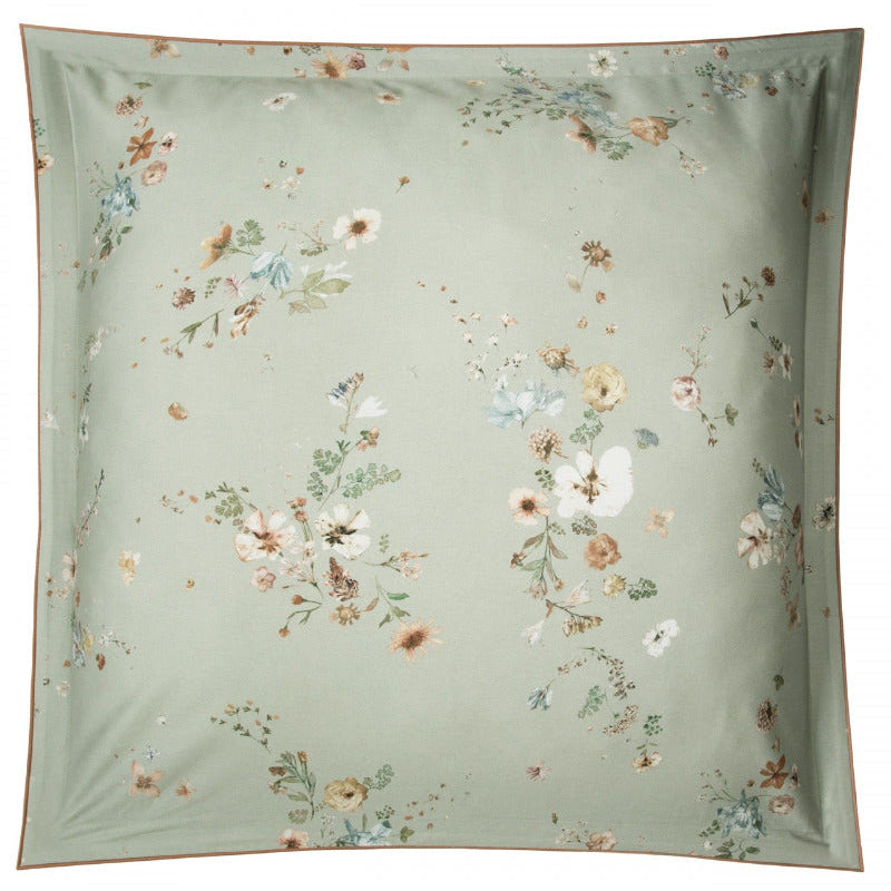 spilvendrana BRISE, 100% kokvilna, 300TC satīns, olīvzaļa ar ziedu rakstu