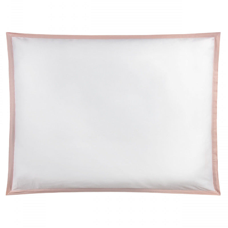 spilvendrāna oxford CAETANO, 100% kokvilna, 300TC satīns, balts ar rozo