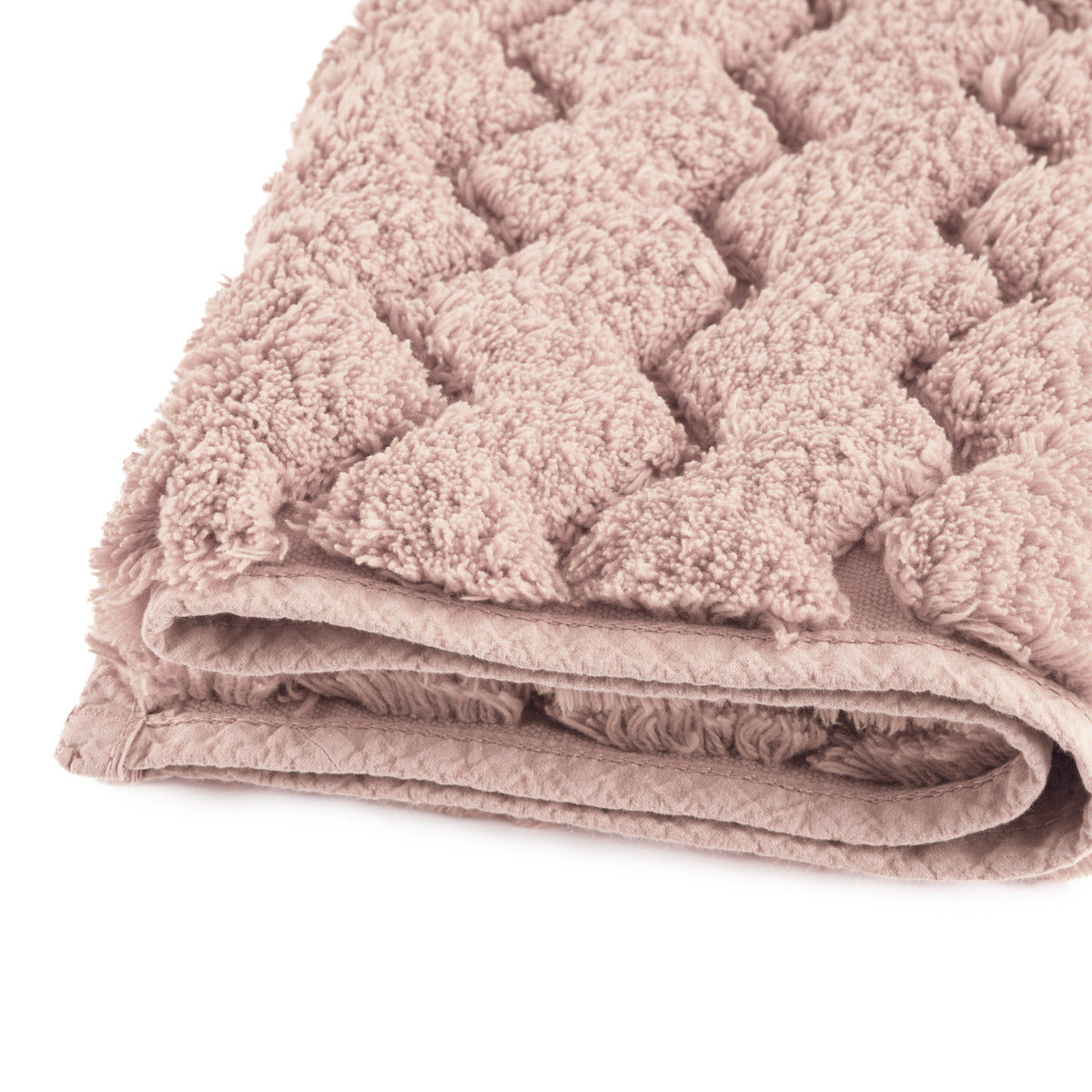 Biezs frotē vannas paklājs CHEVRON, 100% kokvilna, zero twist, nude, gaiši rozā krāsa