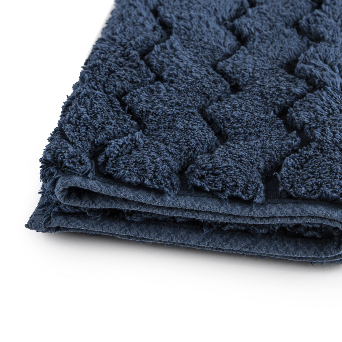Biezs frotē vannas paklājs CHEVRON, 100% kokvilna, zero twist, dark denim, tumši zils