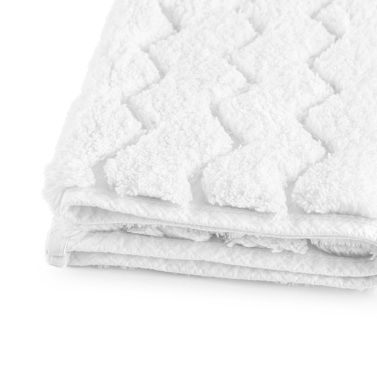 Biezs frotē vannas paklājs CHEVRON, 100% kokvilna, zero twist, white, balts