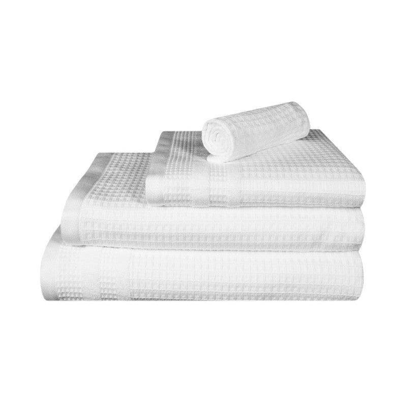 Vannas vafeļdvieļi N HOME, 100% kokvilna, no otrreizēi pārstrādātas organiskās dzijas, balts