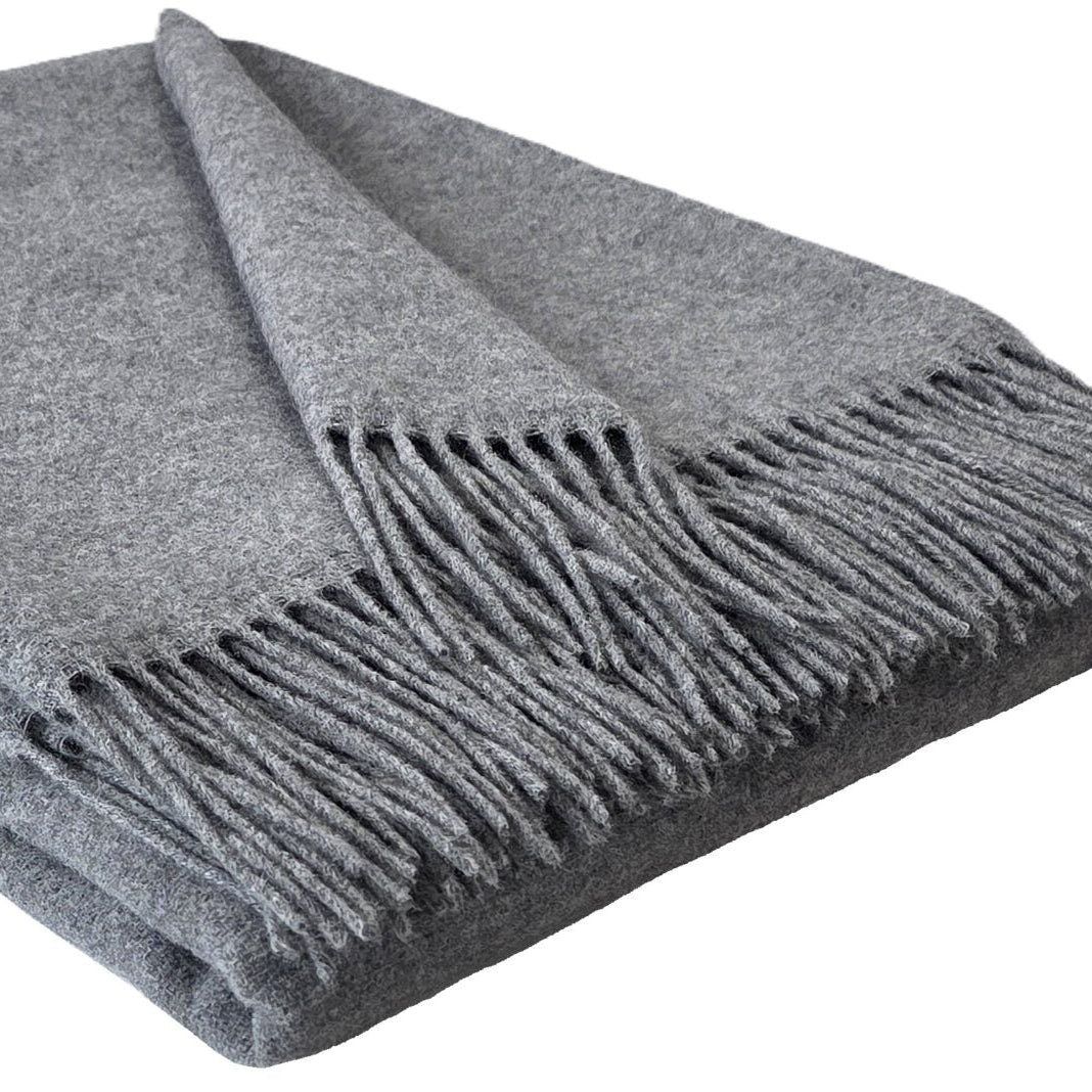 Pleds FARO , 140x200, 90% merino vilna, 10% kašmirs, pelēks