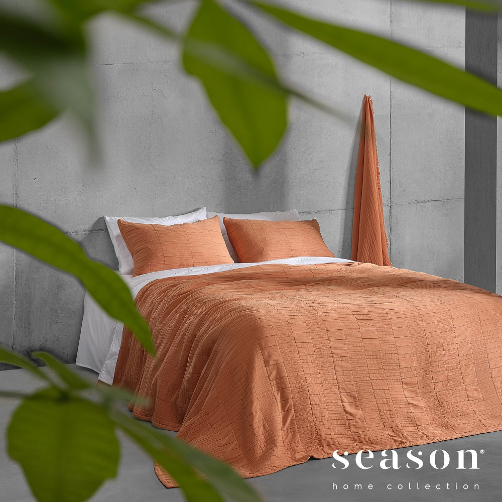 Gultas pārklājs FENDA, 100% BCI cotton, oranžs, interjerā