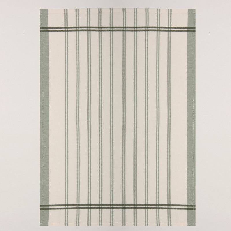 Virtuves dvieļi BLISS, 100% kokvilna, 260 g/kvm, 50x70 trauku dvielis, balts ar zaļām svitrām