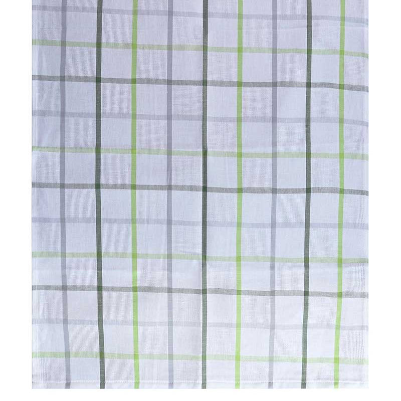 Virtuves dvieļi PURE Squares LIN, 70% kokvilna, 30% lins, trauku dvielis 50x70, rūtiņu, balts-zaļs