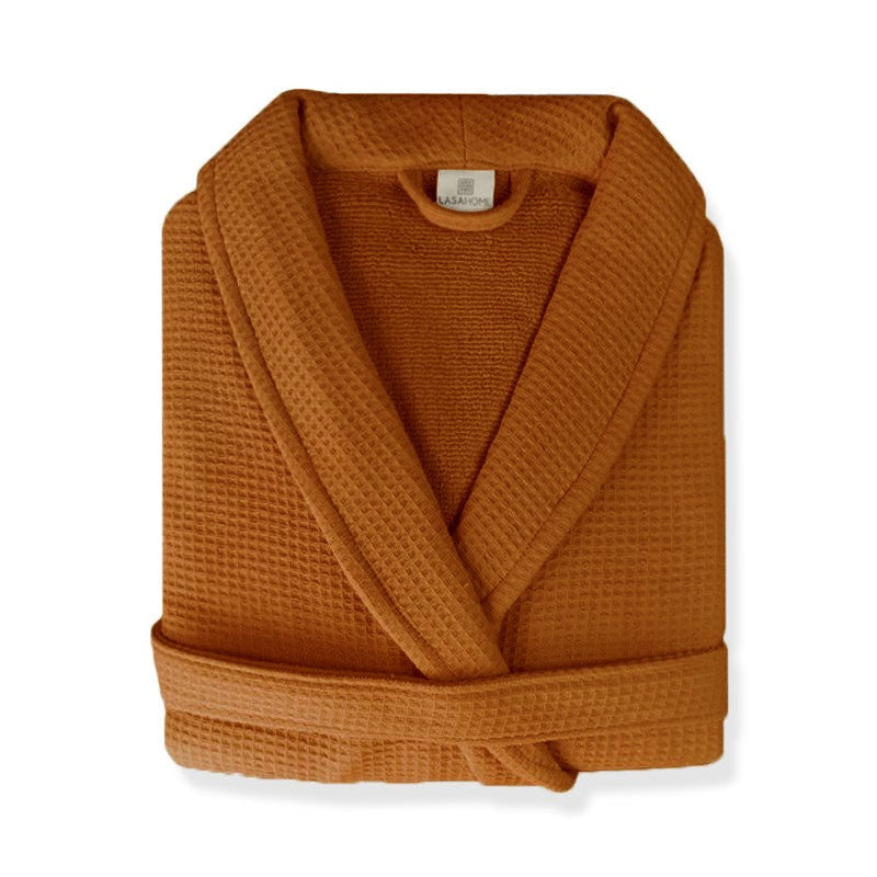 Halāts NATURAL, 100% organiskā kokvilna, vafeļaudums, terrakota