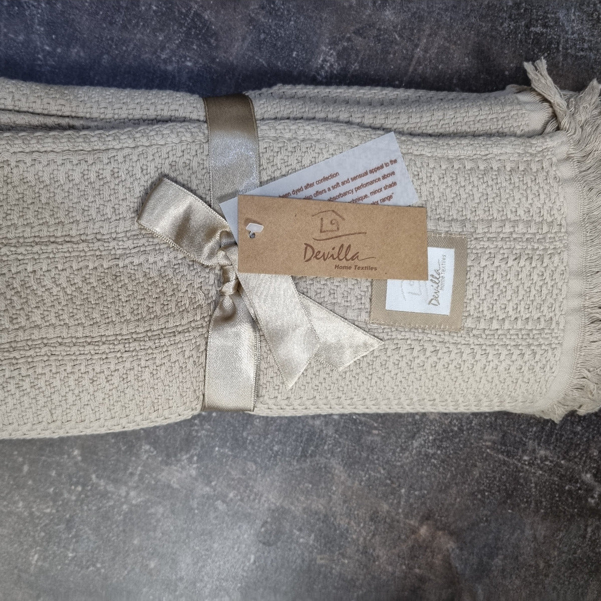 Pleds LACE, 100% kokvilna, stonewashed, pelēkbēšs