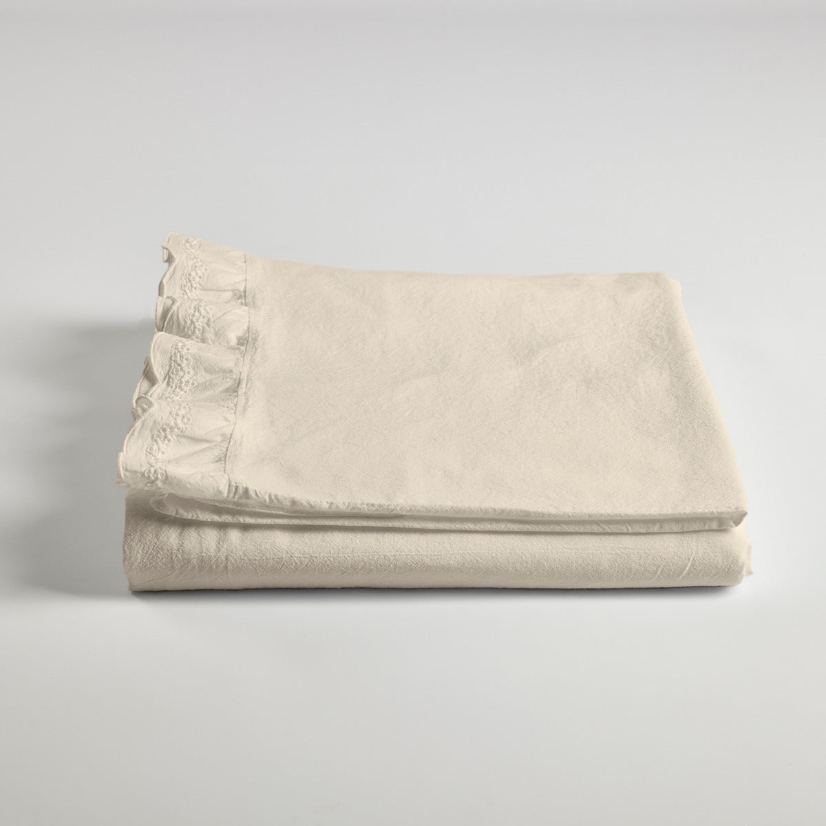 gultas veļa LOVIN, 100% BCI cotton, ar volāniem, bēša