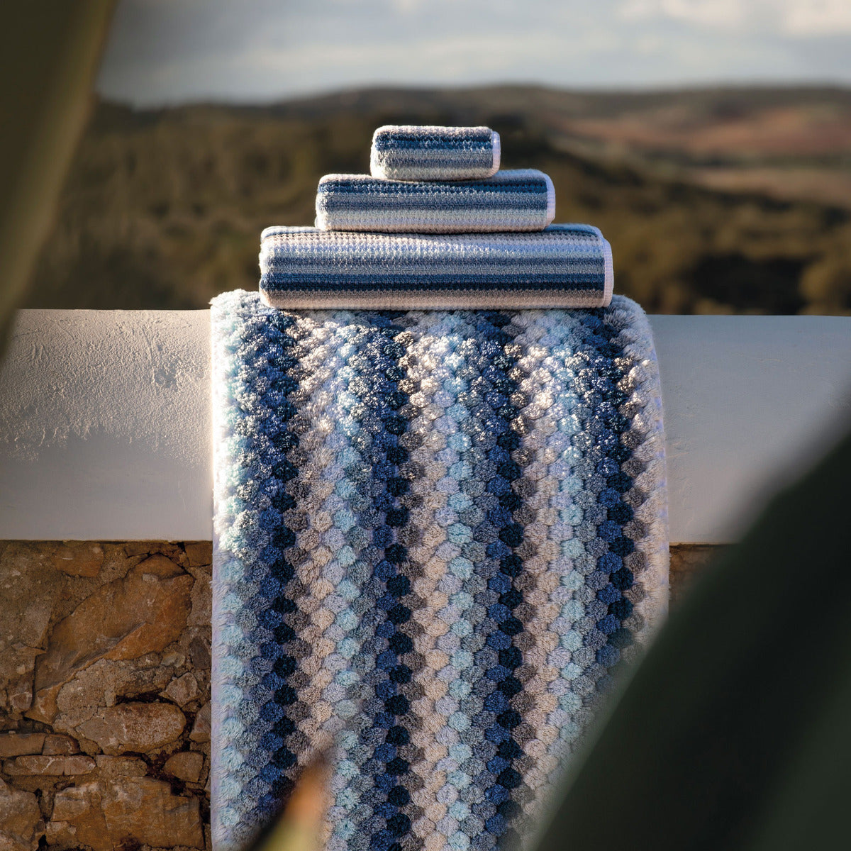 biezs frotē vannas paklājs un frotē dvieli LOLLYPOP 100% kokvilna, 600g/kvm, blue, daudzkrāsu zils, dabā