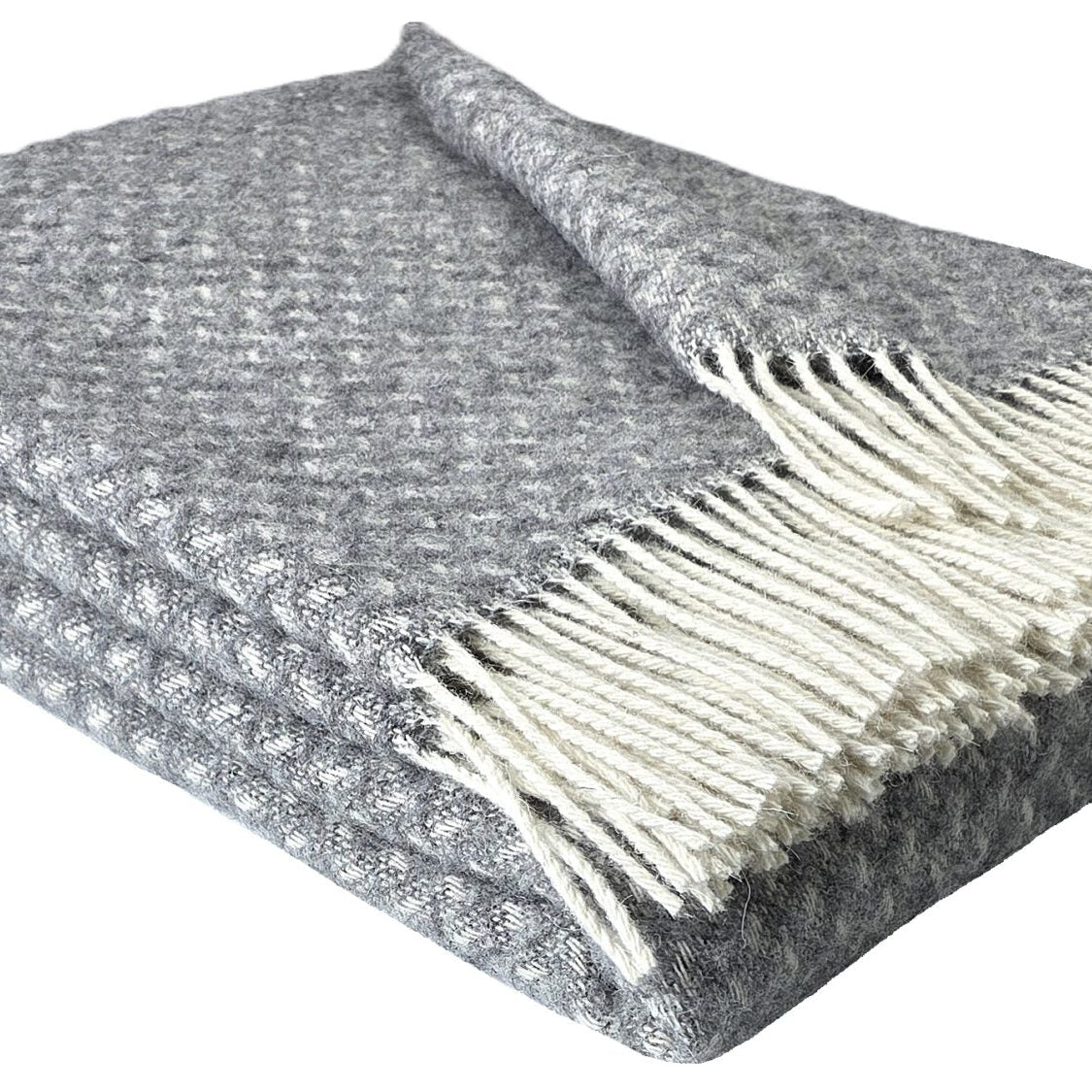 NORD A 100% vilnas pleds 140x200 white-grey