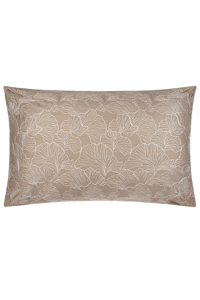 buduārā spilvendrāna NORI, 100% kokvilna, 300TC satīns,ar izšuvumu, vizon brūna