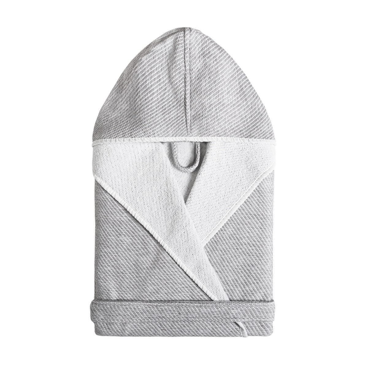 Halāts ar kapuci New York, 100% kokvilna, 420g/kvm, magnetic grey, pelēks ar baltu