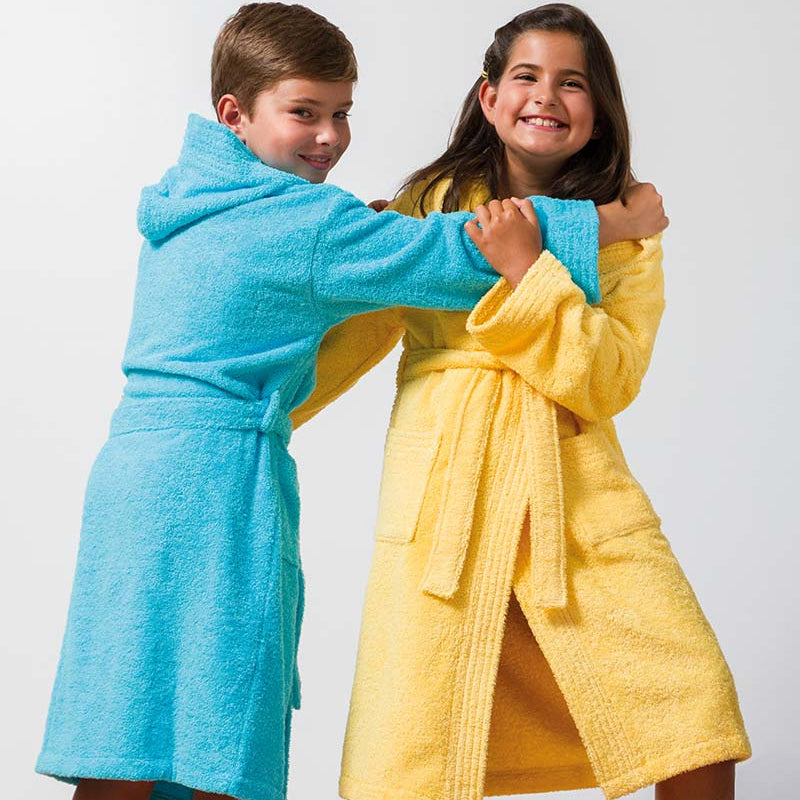 bērnu frotē halāti ar kapuci PURE, 100% kokvilna, 385 g/kvm, dažādas krāsas