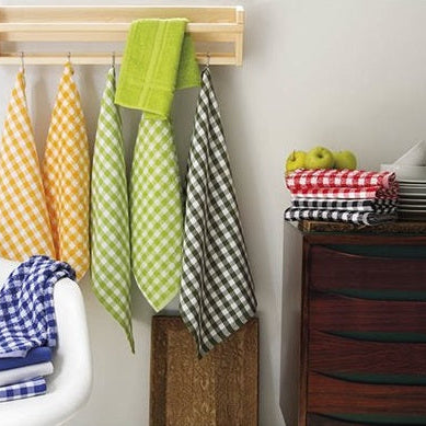 Virtuves dvieļi PURE SQUARES, 100% kokvilna, rūtiņu, dažādas krāsas, interjerā