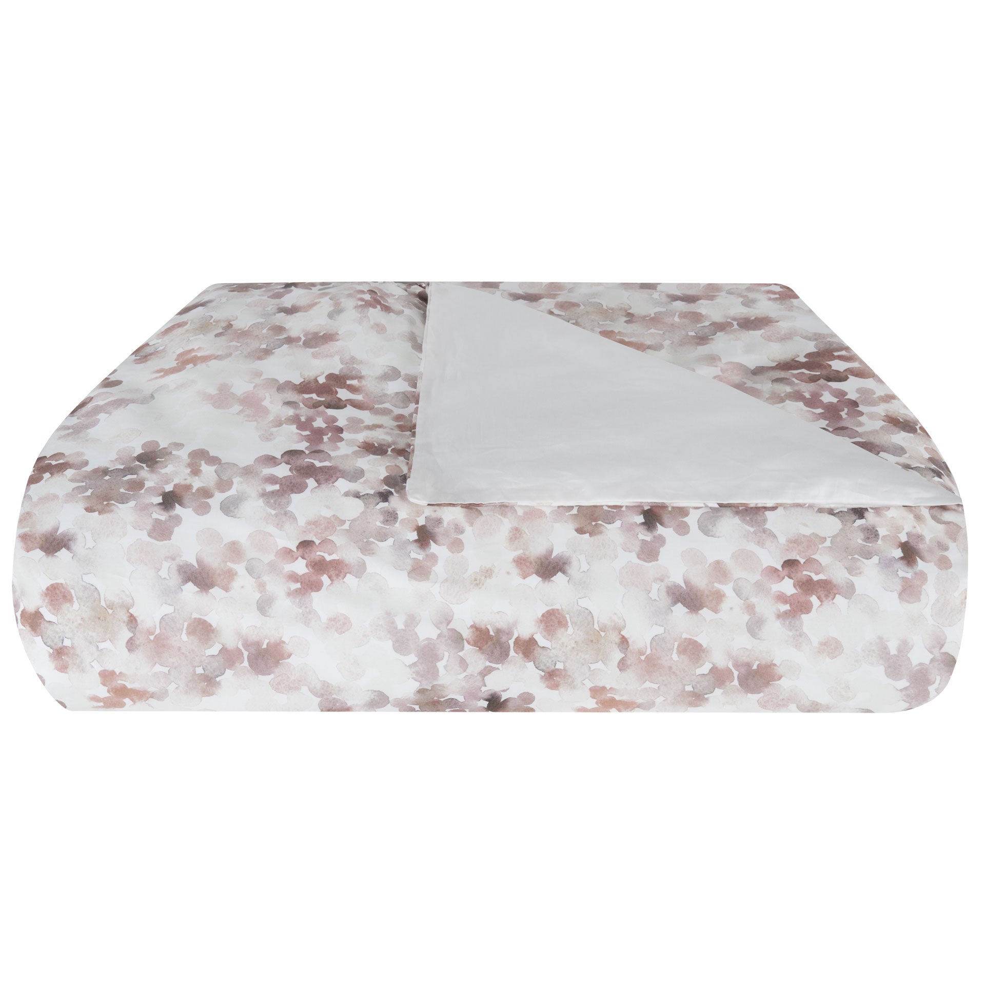 Satīna segas pārvalks RAIN DROP balts ar rozā printu