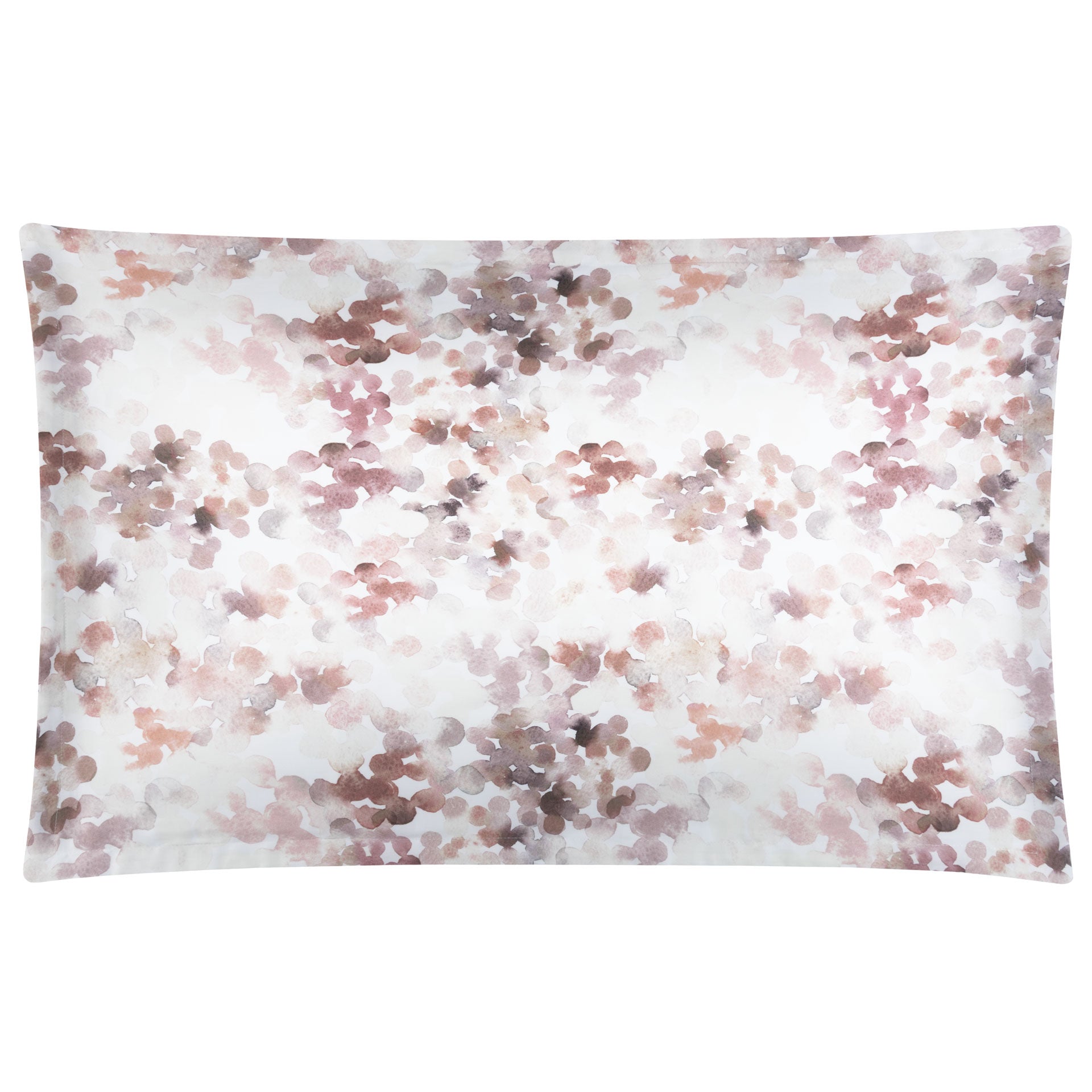 Satīna spilvendrāna Oxford RAIN DROP balta ar rozā printu