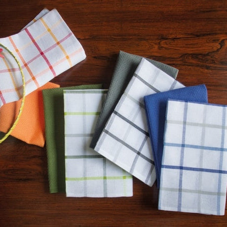 Virtuves dvieļi PURE Squares LIN, 70% kokvilna, 30% lins, trauku dvielis 50x70, rūtiņu, interjerā