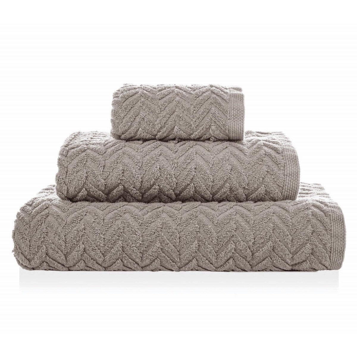 Frotē dvielis CHEVRON, 100% kokvilna, zero twist, 500g/kvm, fog, pelēk bēšs