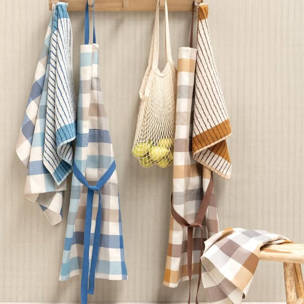 Virtuves dvieļi TERRA, 100% kokvilna, rūtiņu, dažādas krāsas, interjerā