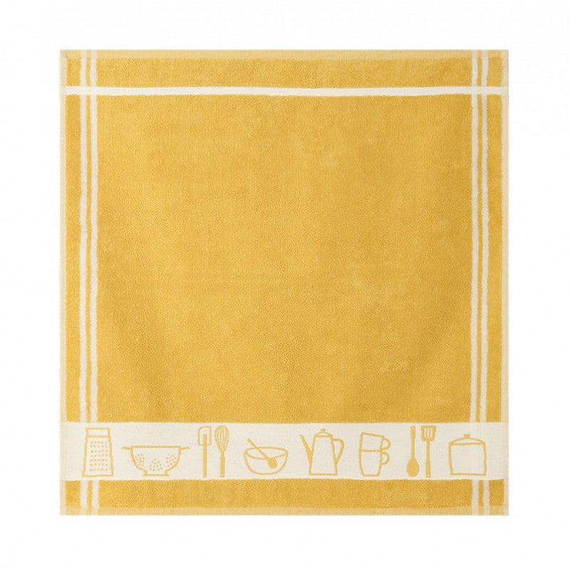 Virtuves dvieļi TERRY, 100% kokvilna, 440 g/kvm, frotē audums, roku dvielis 50x50, dzeltens