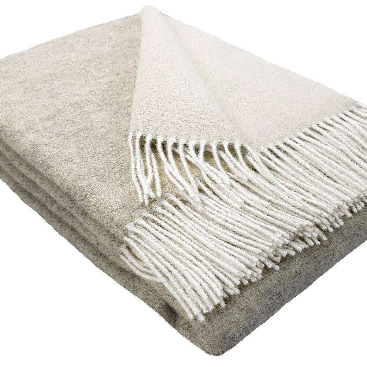 Vilnas pleds TIROL, 140x200, 100% vilna, 340 g/kvm, divpusējs, pelēks-balts