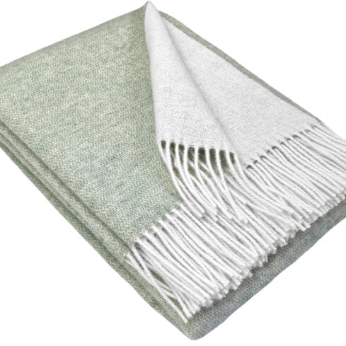 Vilnas pleds TIROL, 140x200, 100% vilna, 340 g/kvm, divpusējs, balts-olīvu