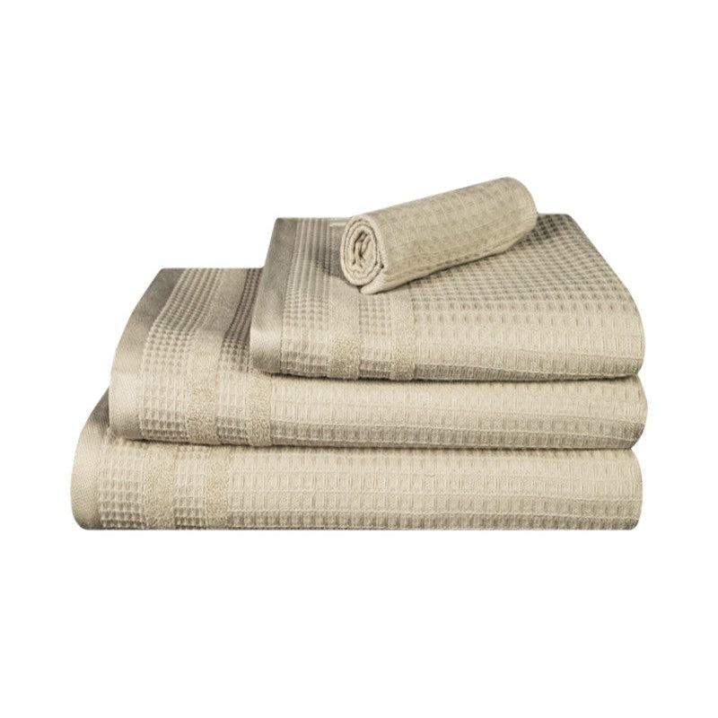 Vannas vafeļdvieļi N HOME, 100% kokvilna, no otrreizēi pārstrādātas organiskās dzijas, bēšs