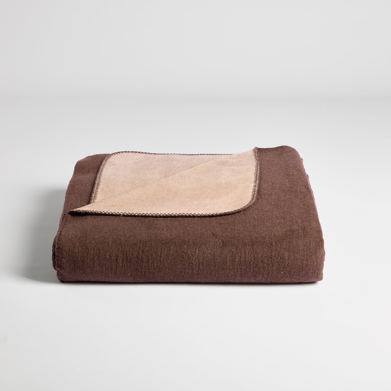 Divpusējs pleds VELUDO, 60% kokvilna, 40% akrils, brūns-bēšs